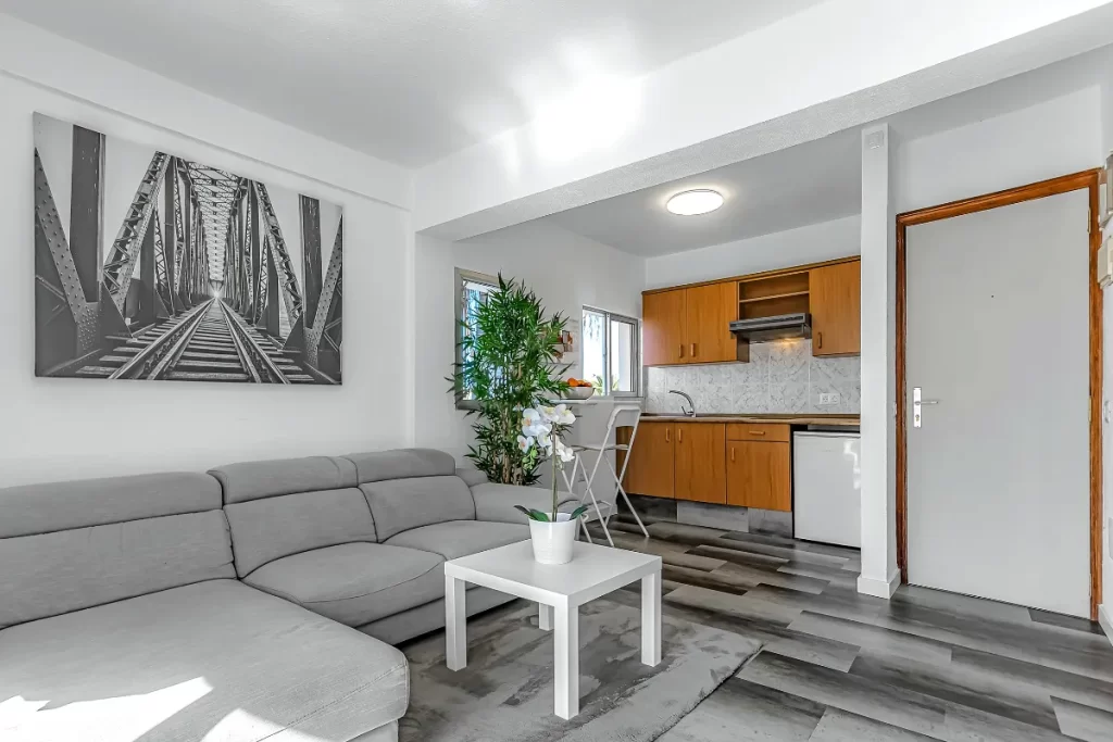 Apartment 4 - Sala de estar y cocina