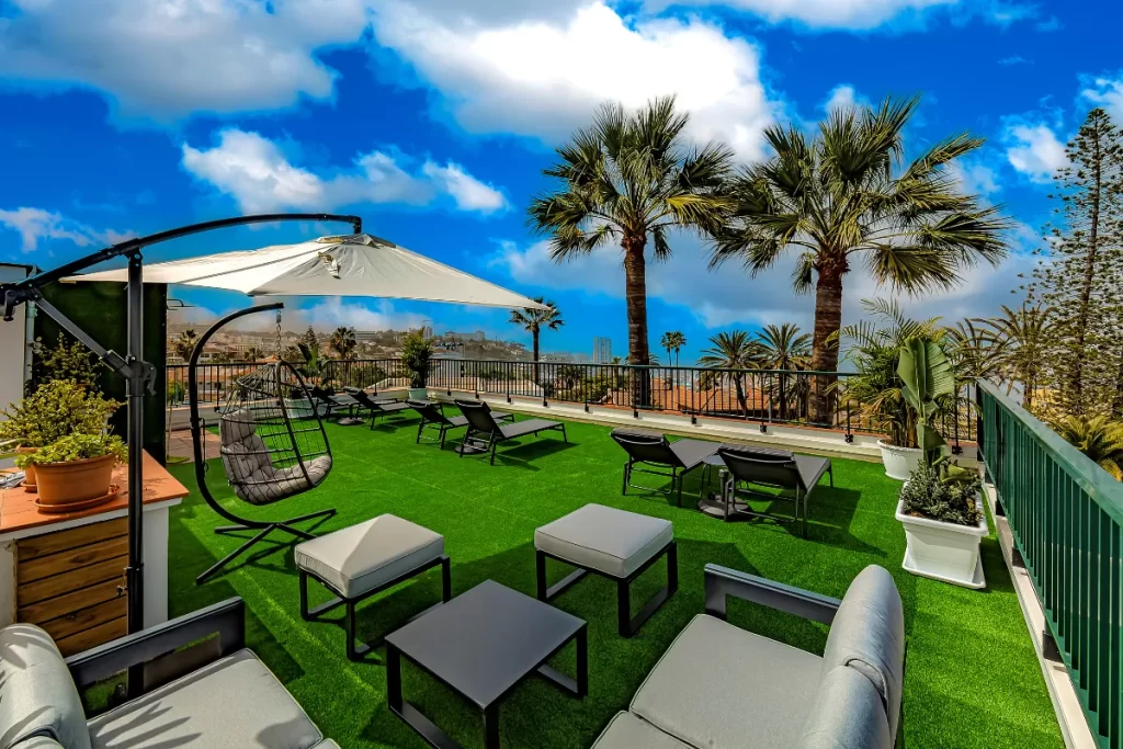 Servicios compartidos: hamacas, sombrillas y ducha